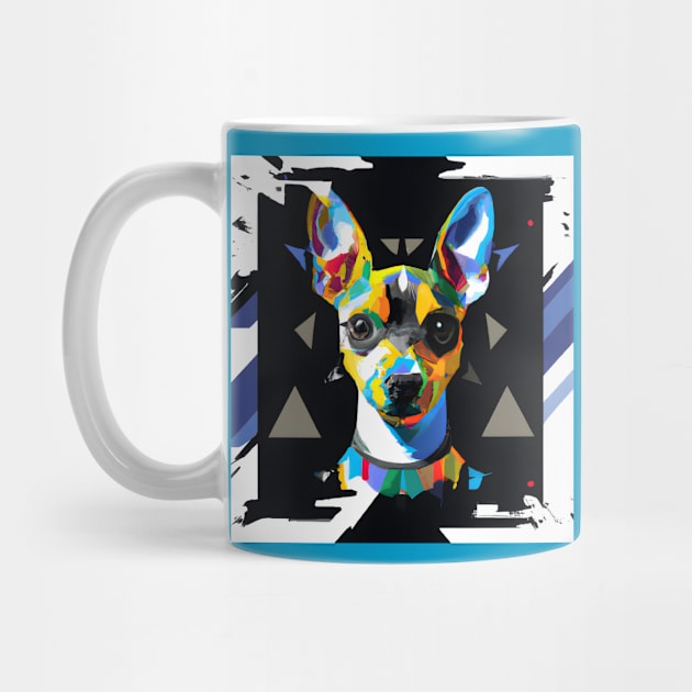 Rat Terrier Puppy Geometric Artwork by Furrban